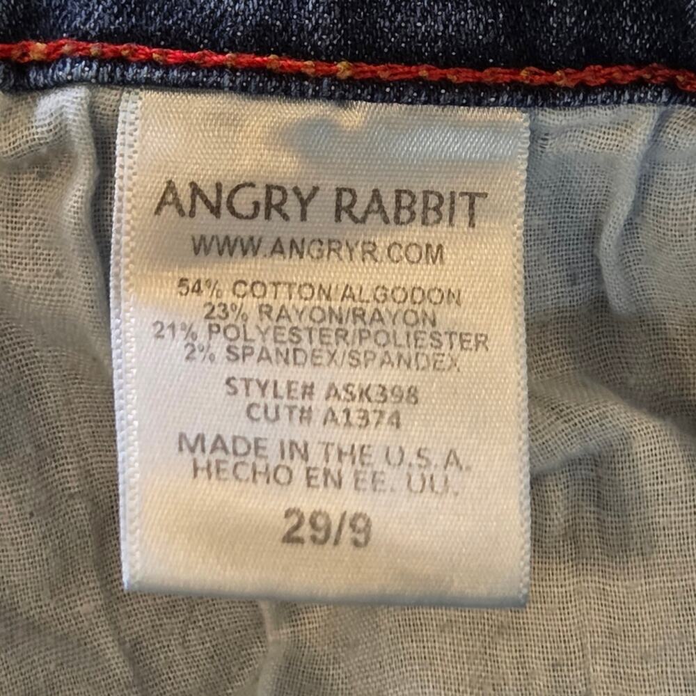 Angry Rabbit Denim Jeans with Tan Stitching Distressed - Picture 6 of 9